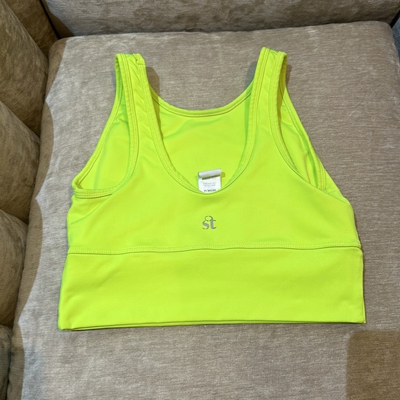 Strut This Neon Yellow Sports Bra Size Medium - Picture 2 of 4